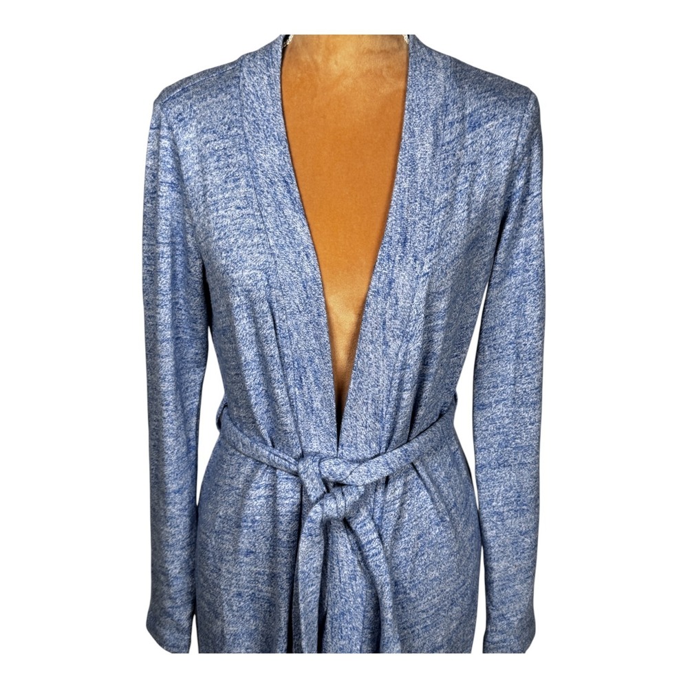 UGG Knit Cardigan Robe Blue Open Front with Belt‎ Cozy Loungewear Womens Size S - Picture 2 of 16